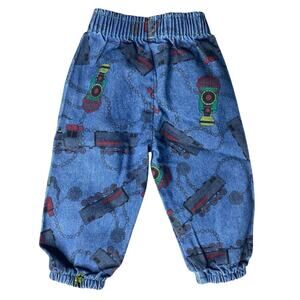 Vintage 90s Denim Train Colorblock Jeans Size 12m Unisex